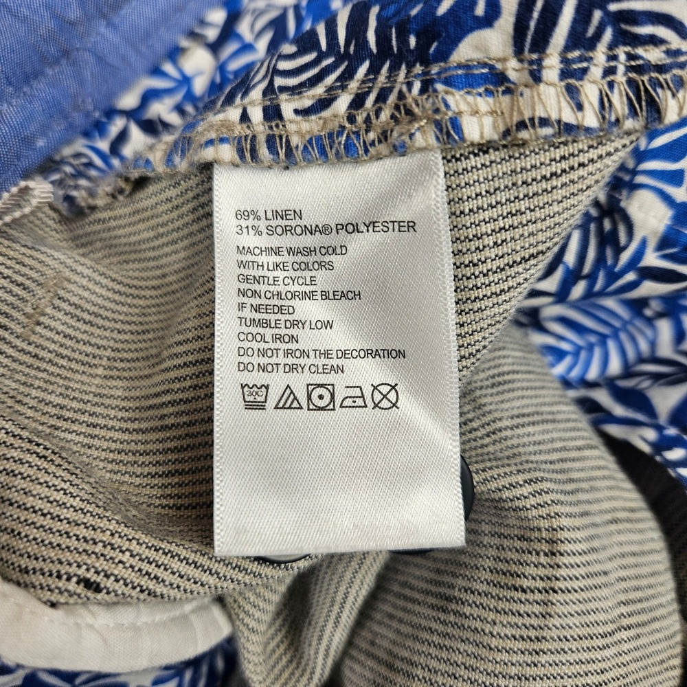 Tommy Bahama Beach Coast Linen Pants Mens 2XLB Full Elastic Tan Gray Herringbone - Picture 7 of 11